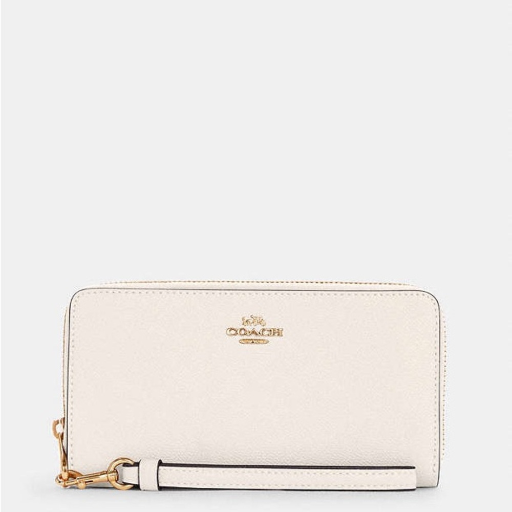 Coach White Leather Wallet with Gold Hardware